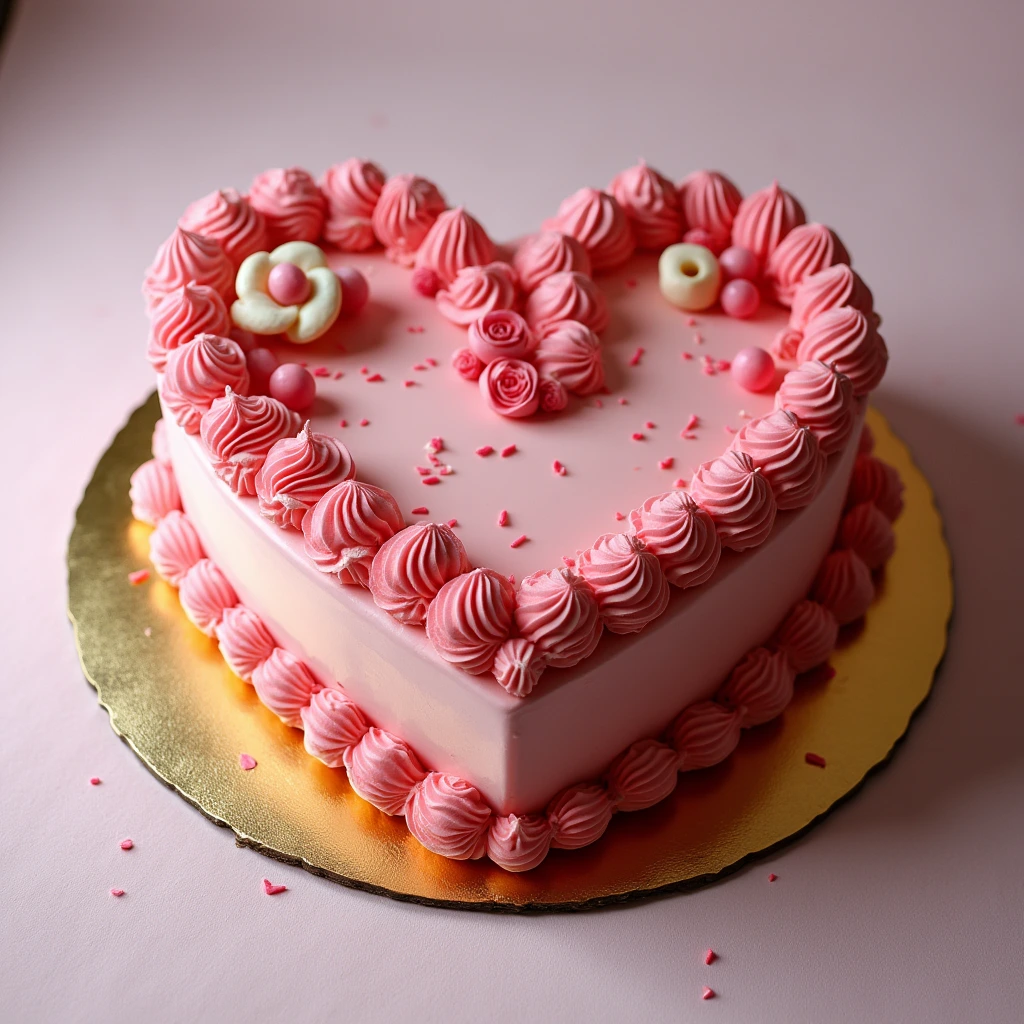 Heart-Shaped Cake Freshly Baked