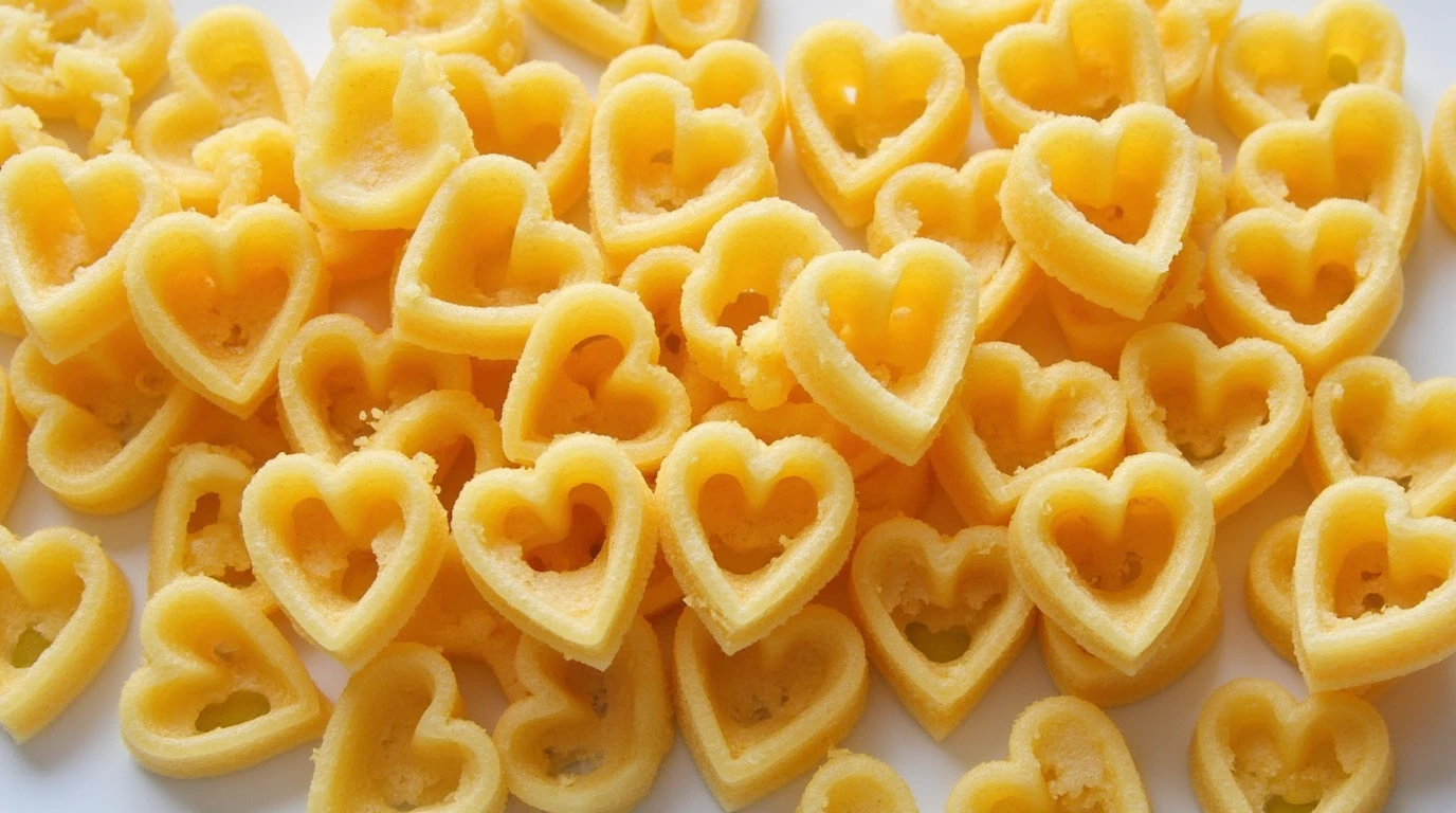 Heart Shaped Pasta Plated with Fresh Herbs