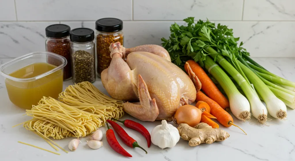 spicy chicken noodle soup ingredients